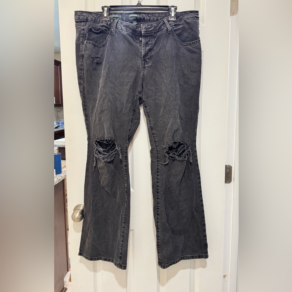Wild Fable Black Distressed Flare Jeans